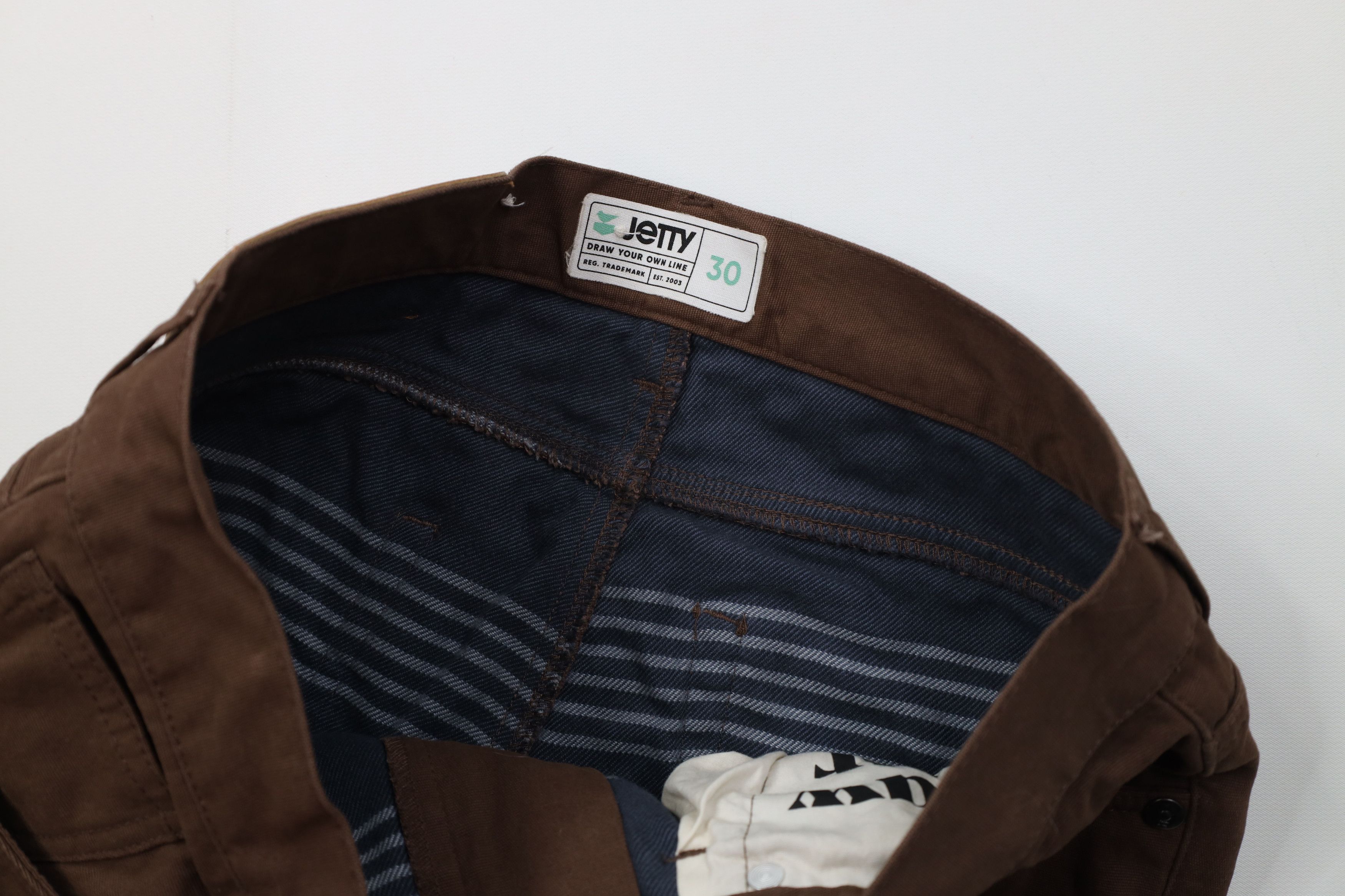 Vintage Jetty Mariner Flannel Lined Skinny Leg Canvas Pants Brown Size US 30 / EU 46 - 9 Thumbnail