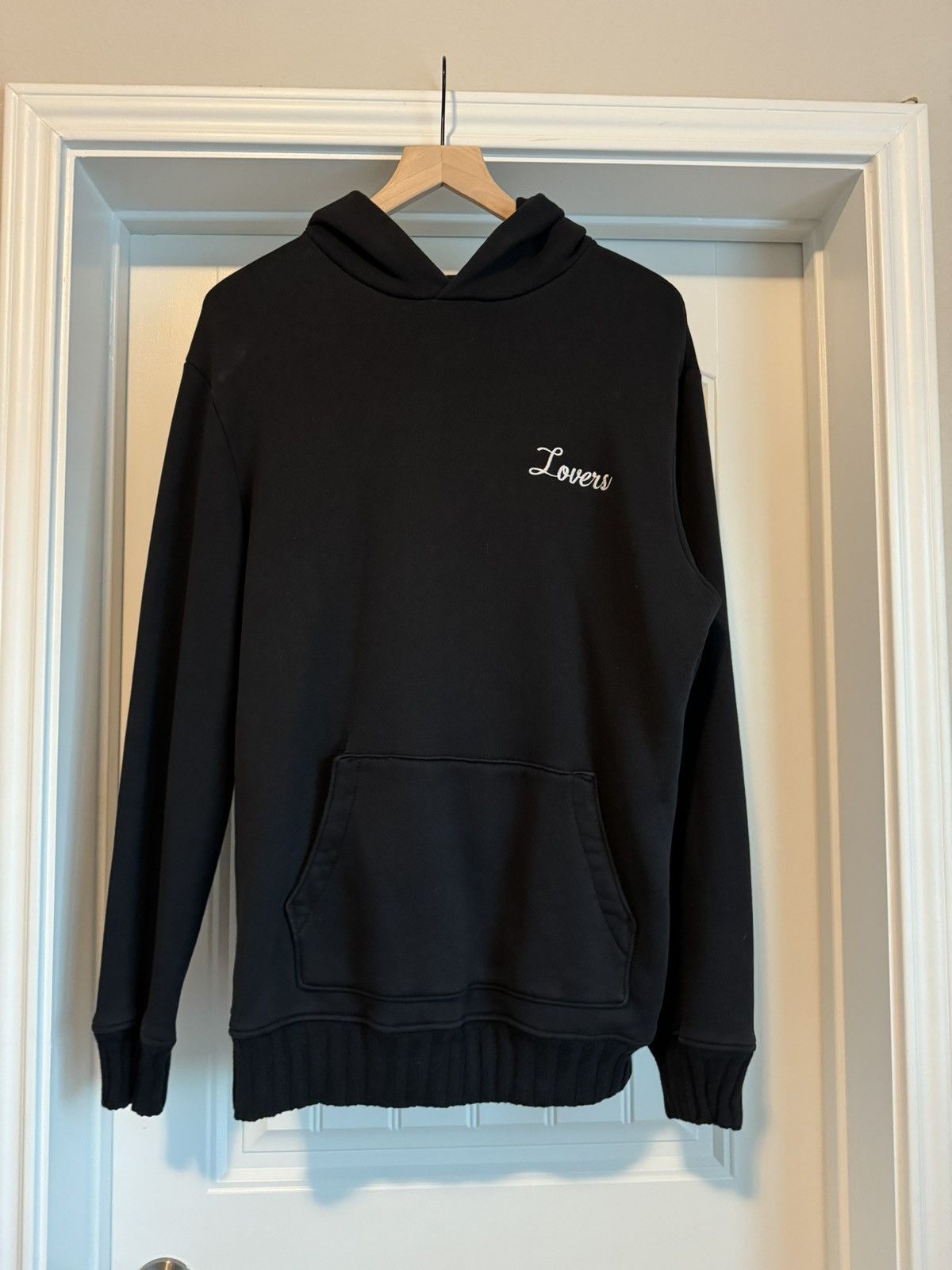 image of Amiri Lovers Cashmere Blend Hoodie in Black, Men's (Size XL)