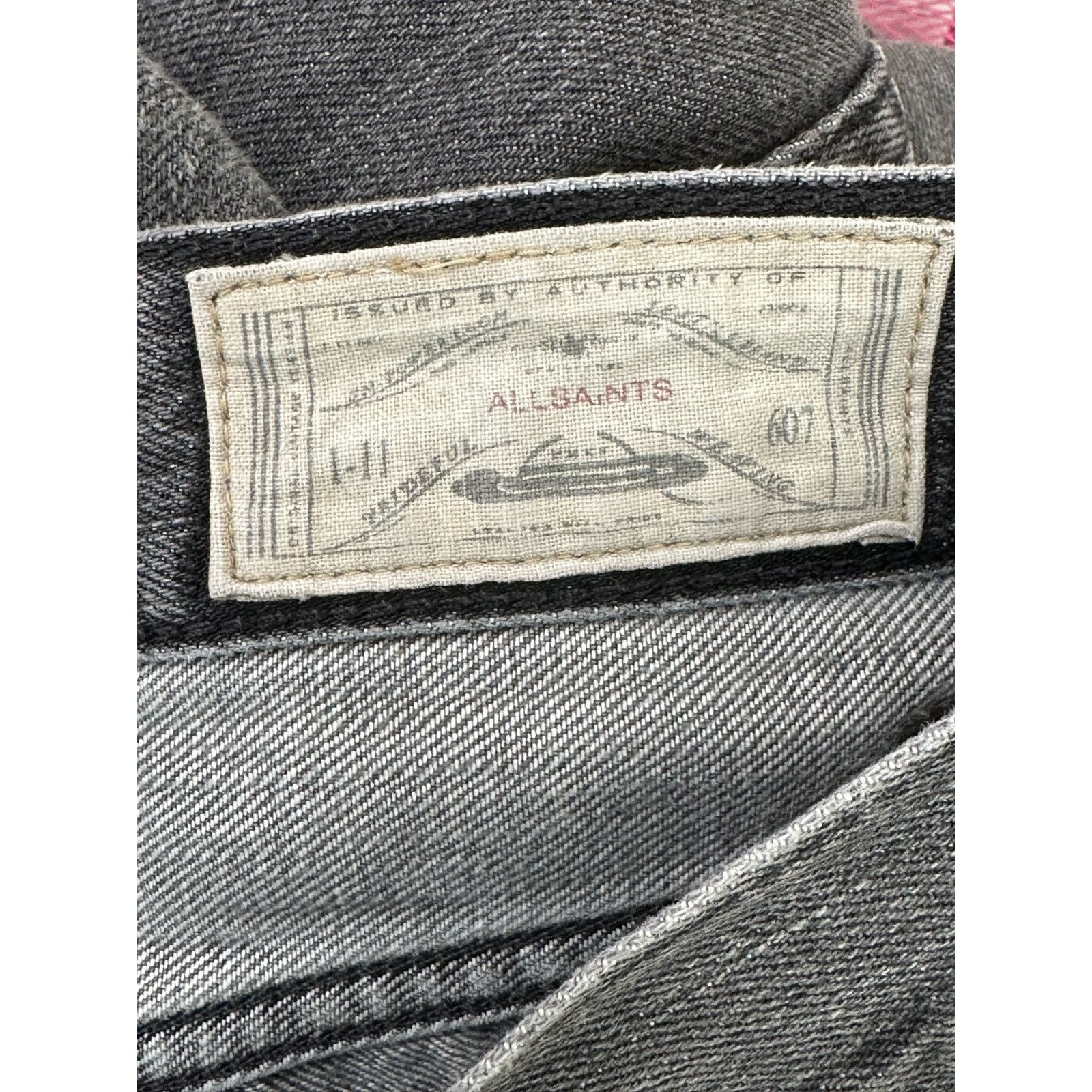 Allsaints All Saints 607 black wash straight leg jeans size 34 Size US 34 / EU 50 - 3 Thumbnail