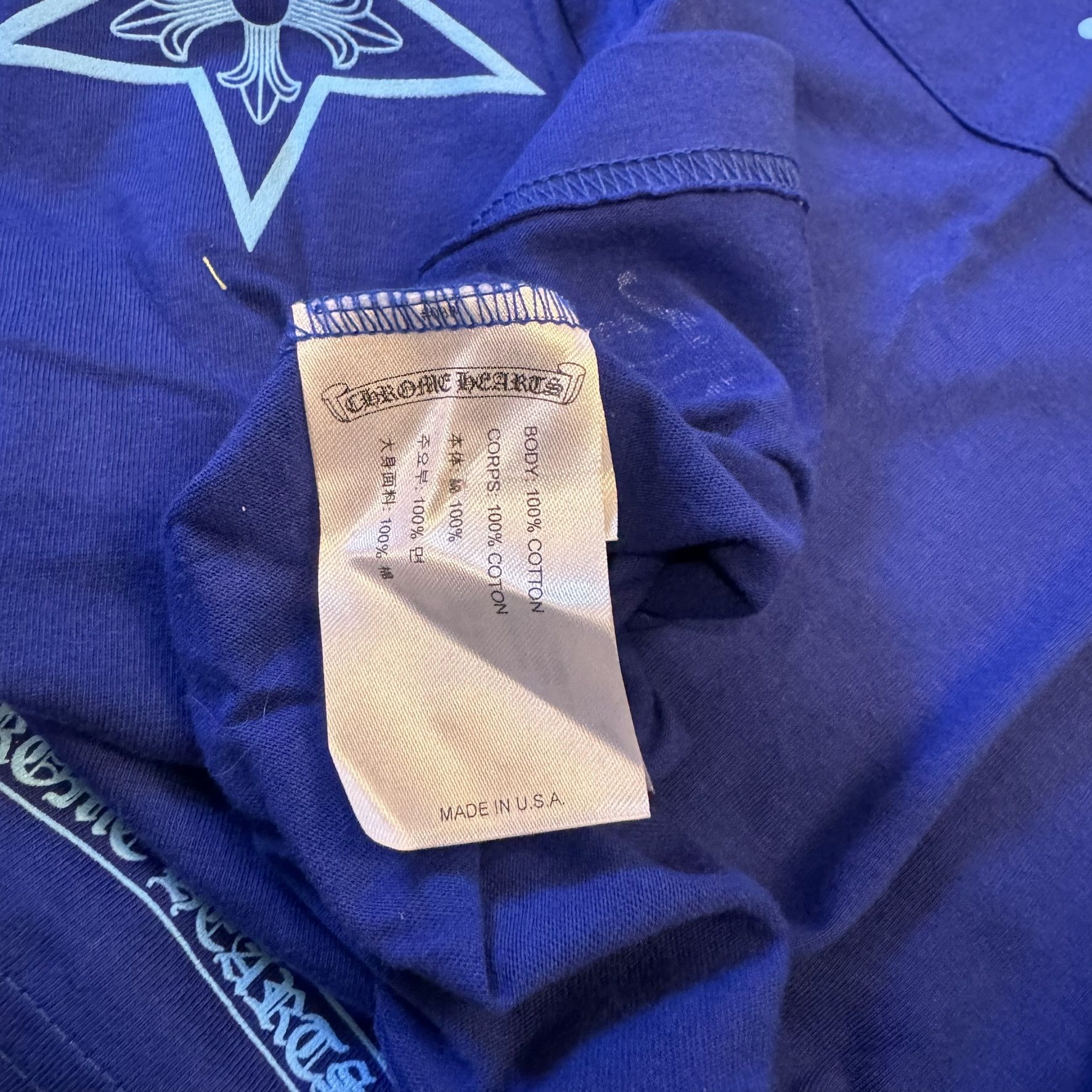 Chrome Hearts Chrome hearts star lapis blue pocket long sleeve tee LS Size US M / EU 48-50 / 2 - 6 Thumbnail