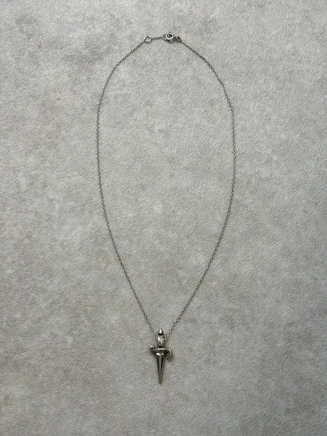 Vintage Cesare Paciotti Silver Metal Cross Pendant Necklace Size ONE SIZE - 1 Thumbnail