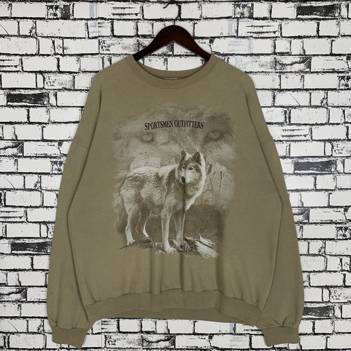 image of Animal Tee x Vintage Animal Print Sportmen Outfiters Sweatshirt Crewneck, Women's (Size XL)