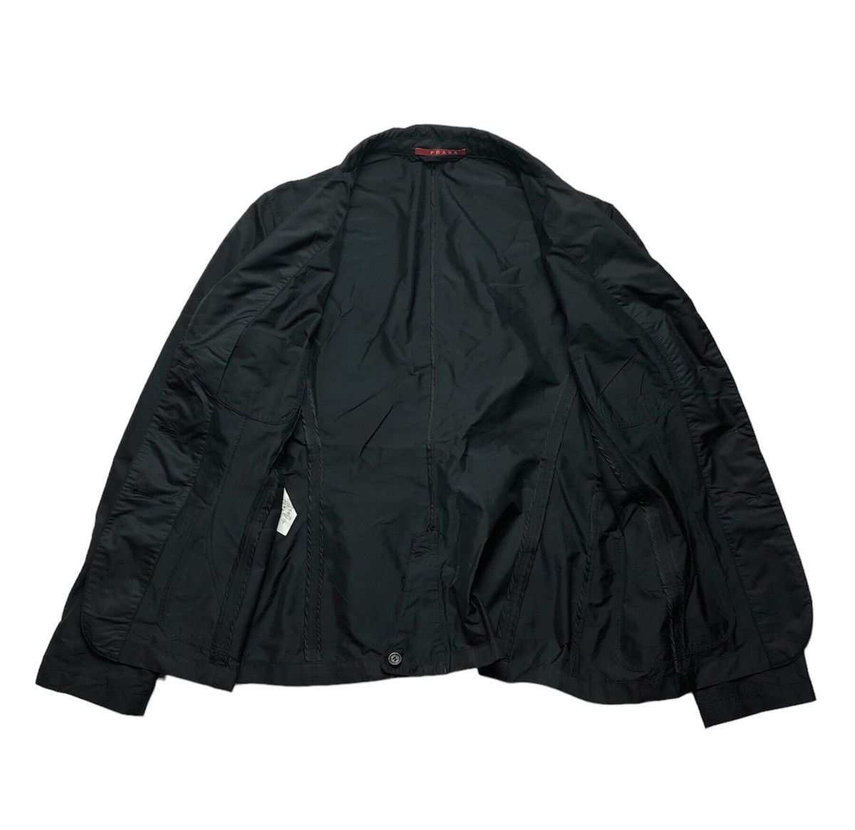 Prada SS07 Prada black tab unlined polyester blazer / jacket Size L / US 10 / IT 46 - 2 Thumbnail