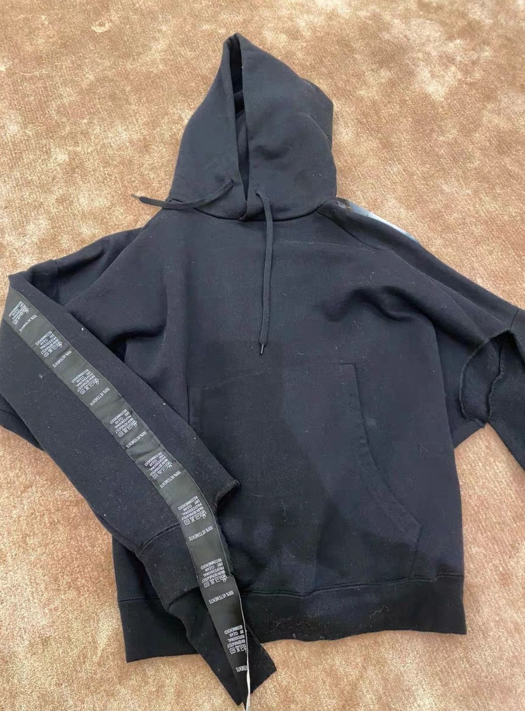 image of Vetements Tape Hoodie X Demna Gvasalia in Black, Men's (Size XS)