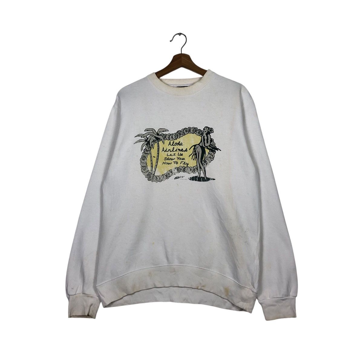 Japanese Brand 📌Vintage Sweatshirt Aloha Airlines Big Logo Design Size US M / EU 48-50 / 2 - 2 Thumbnail
