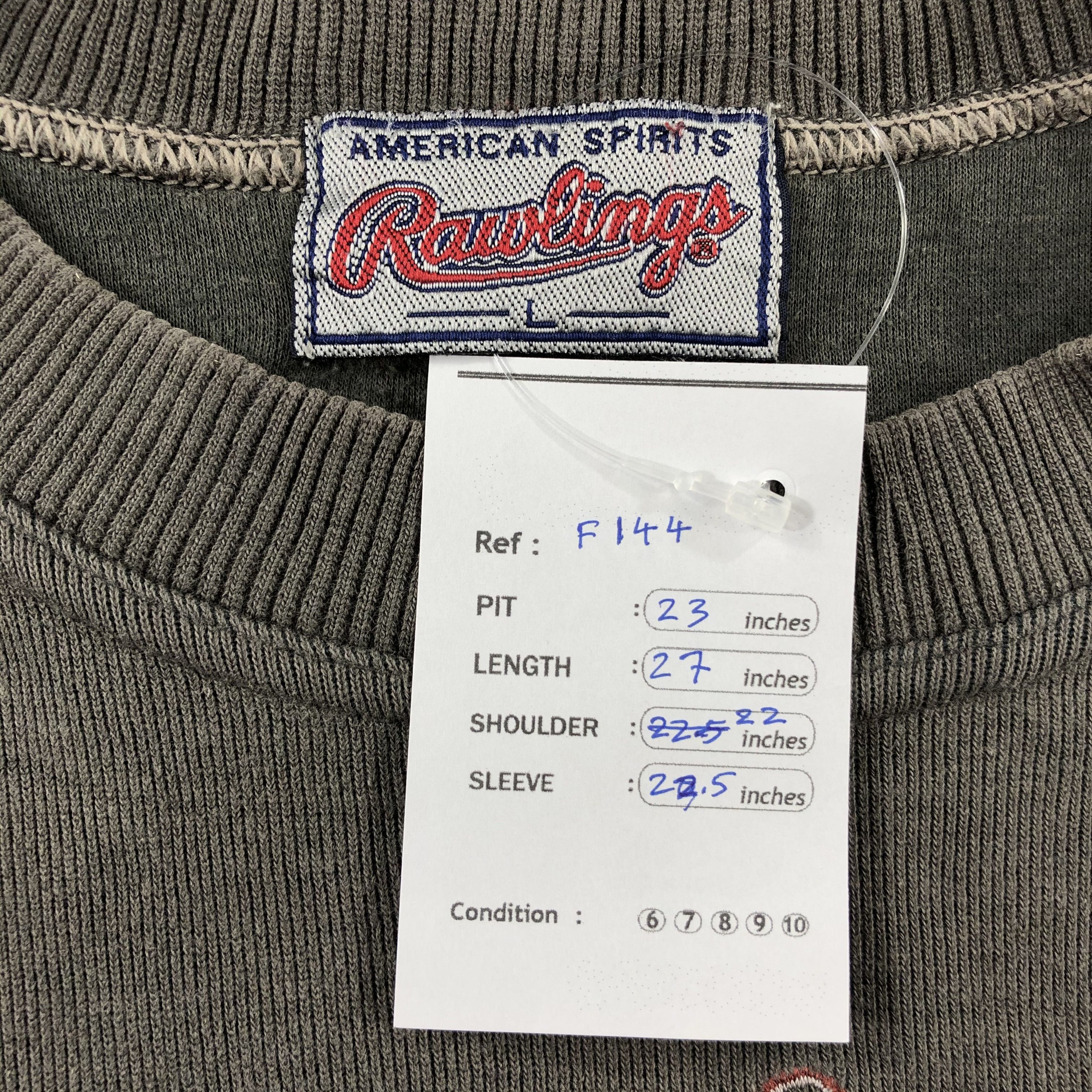 Vintage Vintage 90s Rawlings Sun faded Crewneck Sweatshirt F144 Size US L / EU 52-54 / 3 - 7 Thumbnail