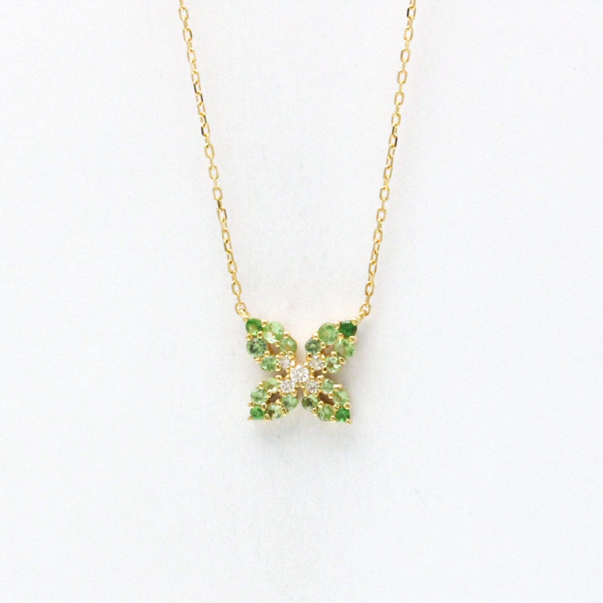 Other Vendome Aoyama Butterfly Colored Stone Necklace Yellow Gold (18K) Color Stone Men,Women Fashion Pendant Necklace (Gold) Size ONE SIZE - 1 Thumbnail