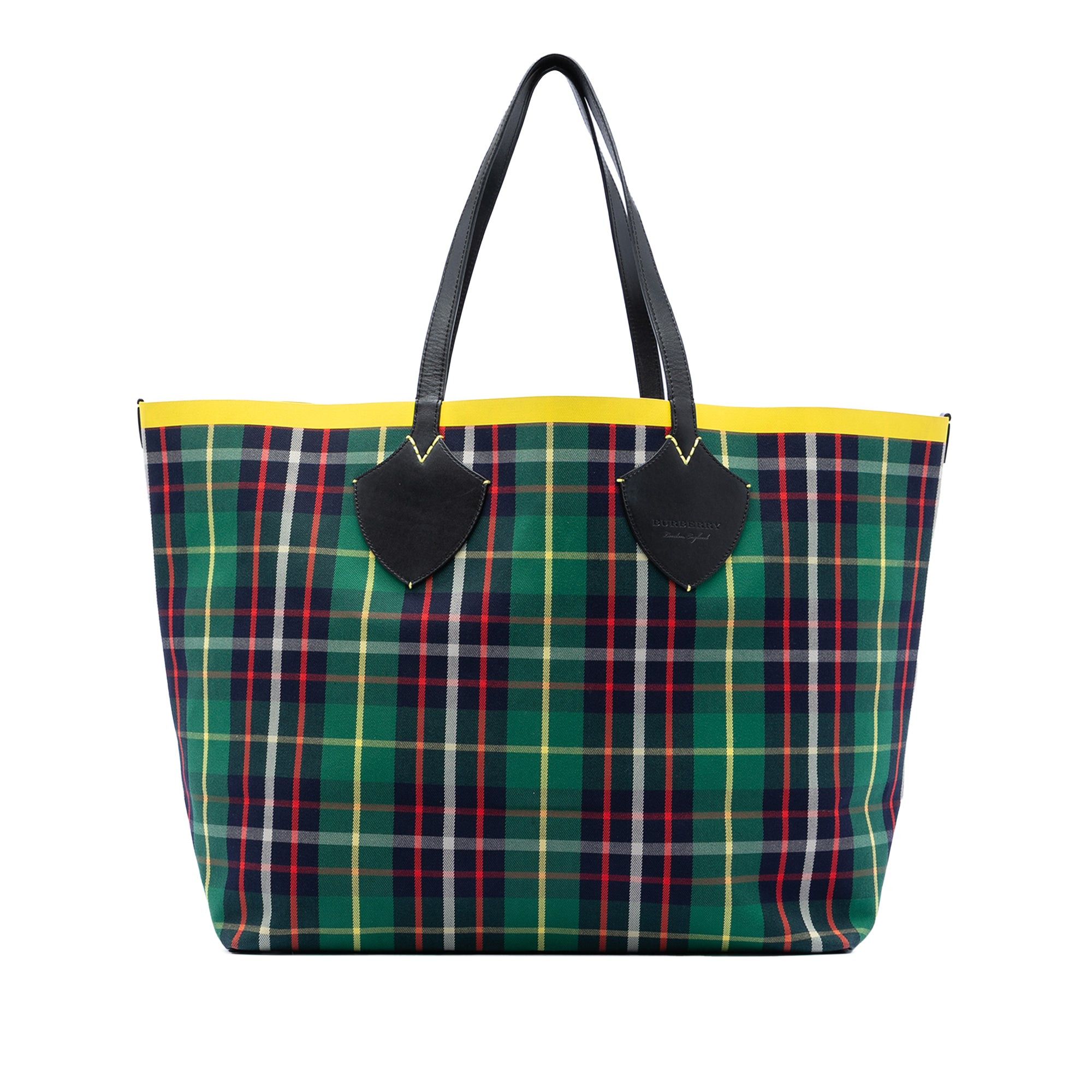 Burberry House Check Canvas The Giant Reversible Tote in Green, Women's