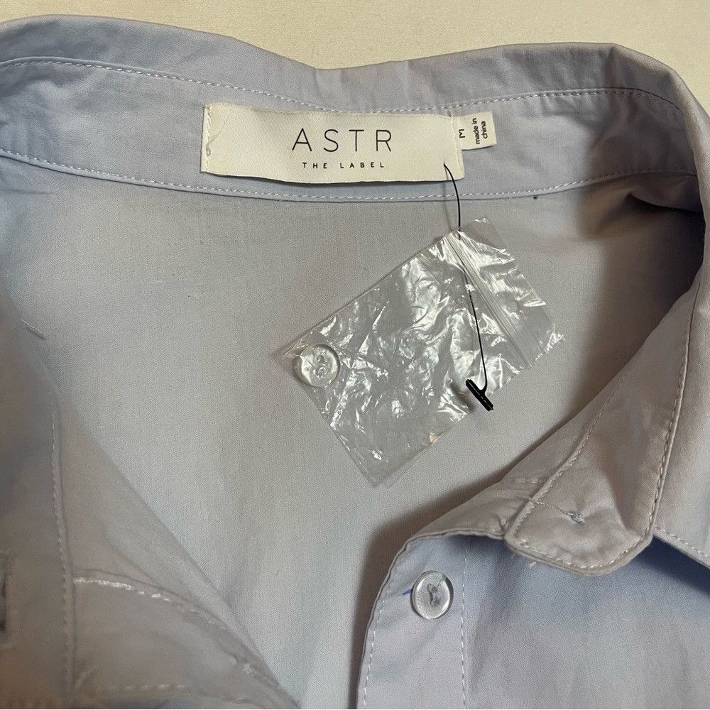 Other New ASTR The Label Blue Cotton Front Button Ruched Dress Si Size M / US 6-8 / IT 42-44 - 8 Thumbnail