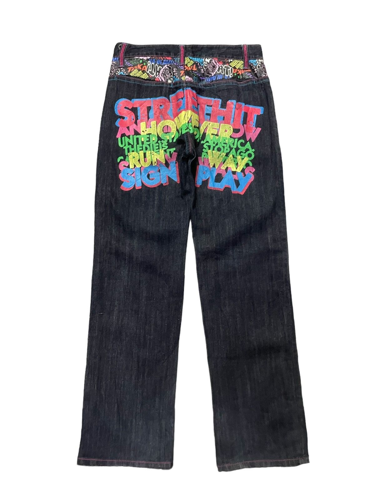 Japanese Brand Clone Devgru Daicock graffiti Evisu Styled Men Denim Pants Size US 30 / EU 46 - 3 Thumbnail