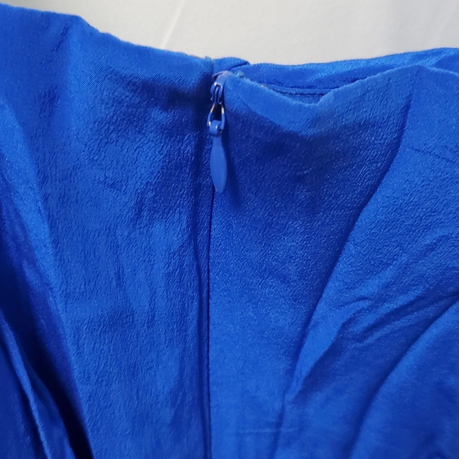 Robert Rodriguez Robert Rodriguez Royal Blue Silk One-Shoulder Cocktail Dress Size L / US 10 / IT 46 - 10 Thumbnail