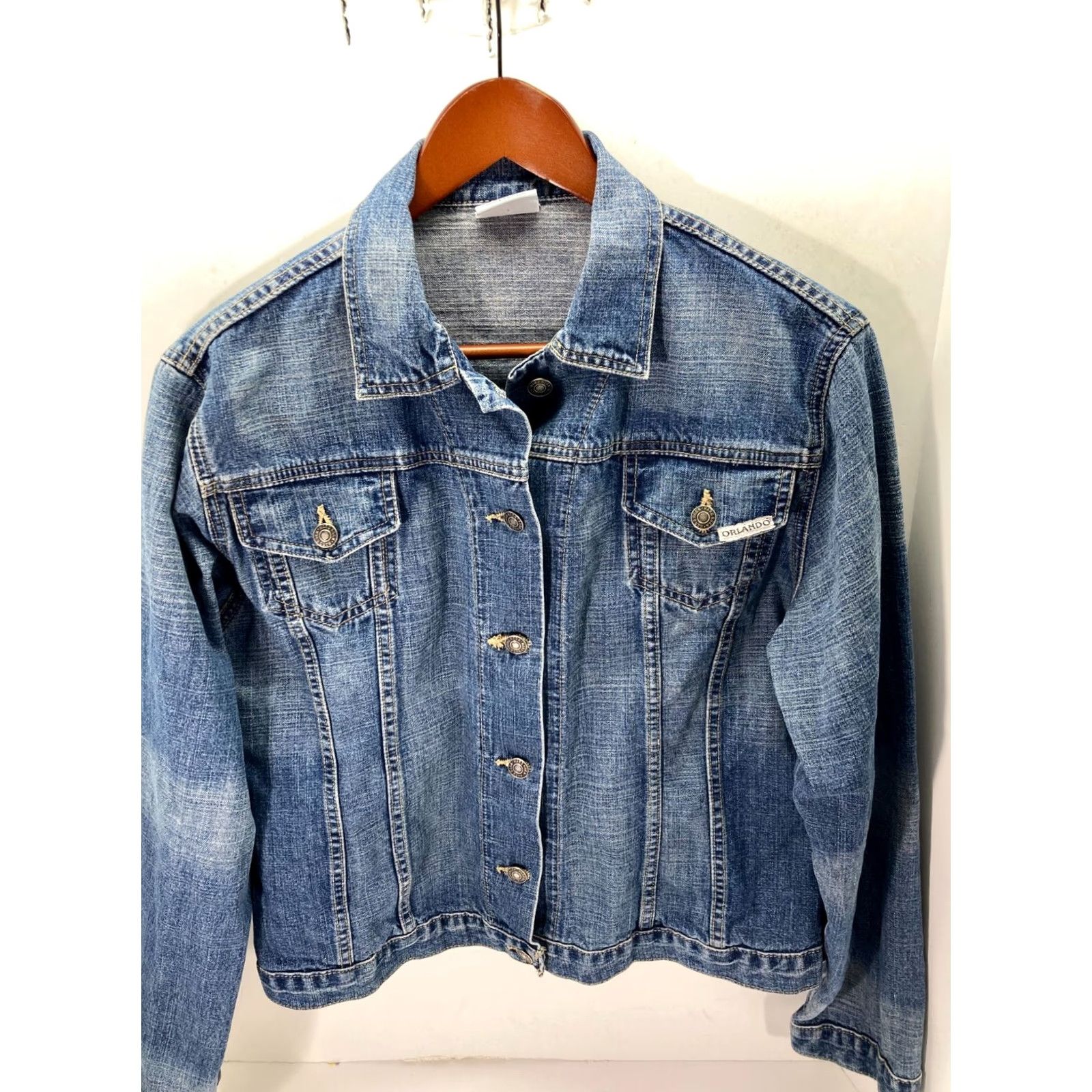 Hard Rock Cafe VINTAGE Hard Rock Vault Orlando Jacket Womens Medium Blue Denim Button Front Casual Travel Size M / US 6-8 / IT 42-44 - 7 Thumbnail
