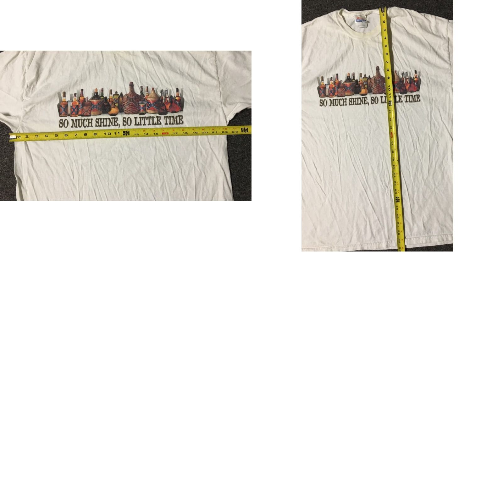 Hanes VINTAGE Moonshine So Much Shine So Little Time Shirt XL White USA Beer Whiskey Hanes Shirt Mens XS? Size US XL / EU 56 / 4 - 8 Thumbnail