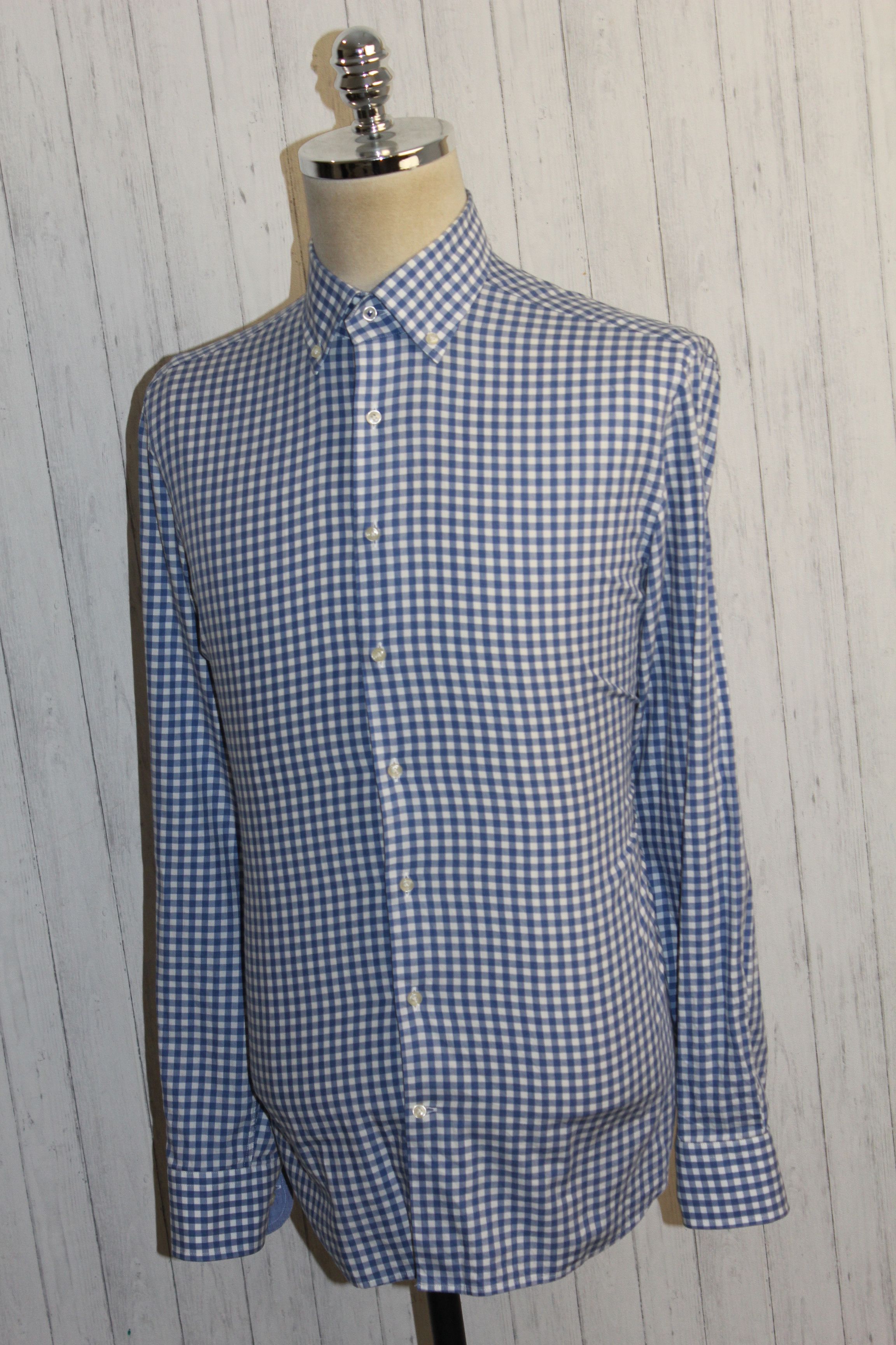 Hackett Hackett Myfair Long Sleeve Blue Check Shirt Size US L / EU 52-54 / 3 - 3 Thumbnail
