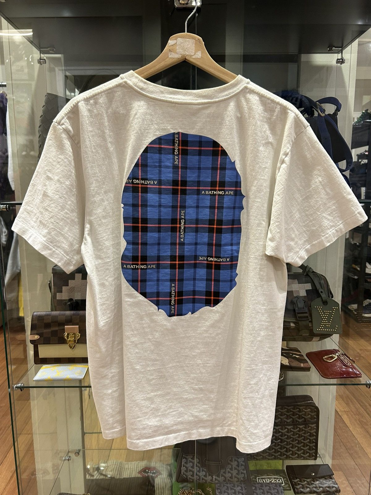 Bape Bape Plaid Ape Logo Tee - White Size US L / EU 52-54 / 3 - 2 Thumbnail