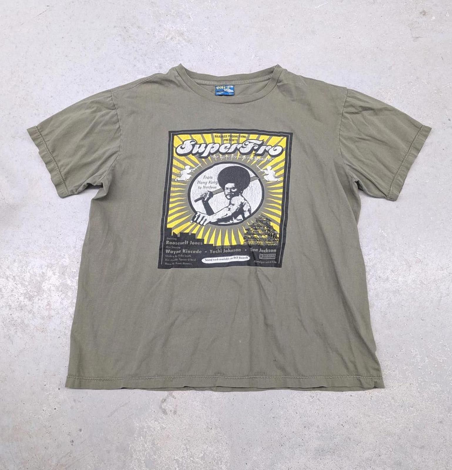 Vintage Y2K SuperFro Afro Samurai Boxy Olive T-shirt Size US L / EU 52-54 / 3 - 1 Thumbnail