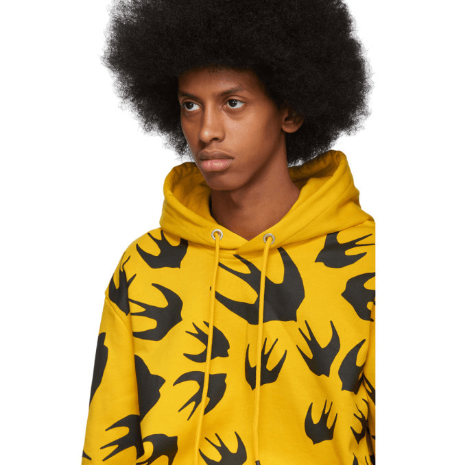McQ Alexander McQueen ALEXANDER MCQUEEN Bird Graphic Hoodie In Chrome Yellow Size US L / EU 52-54 / 3 - 1 Thumbnail