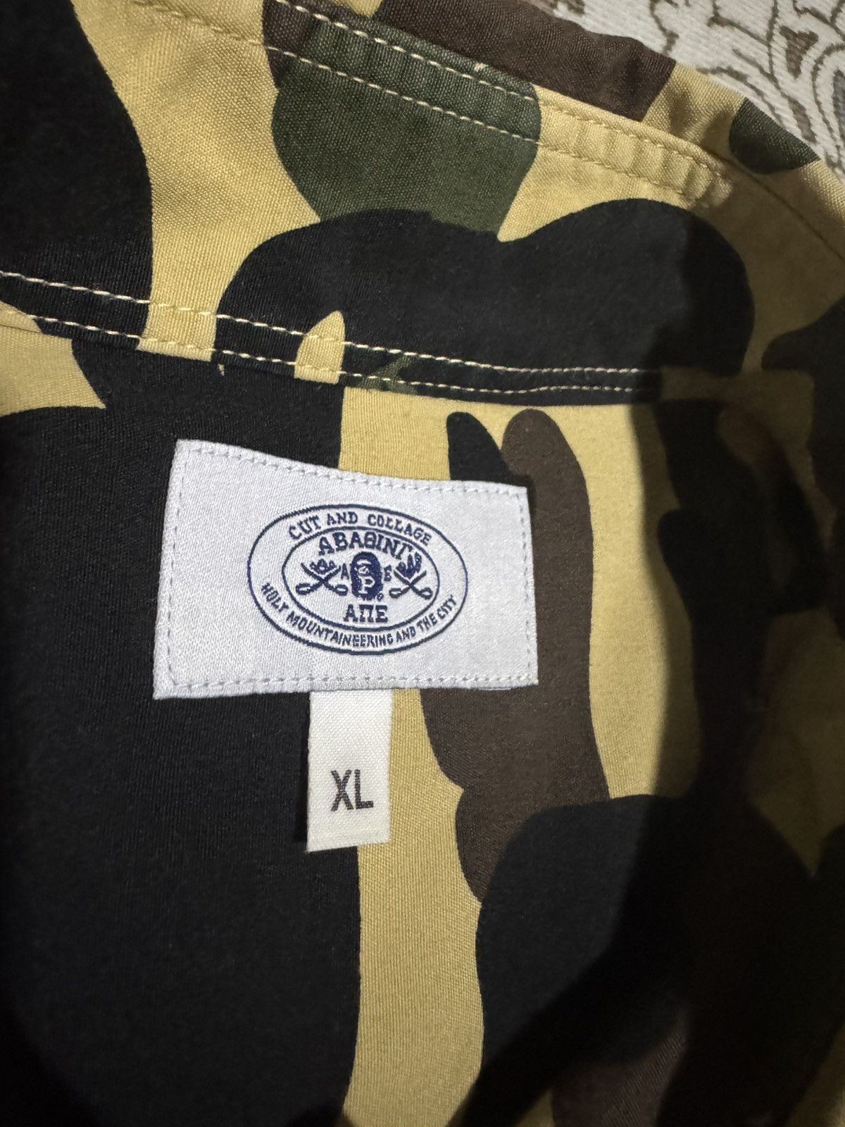 Bape OG A Bathing Ape 1st Camo BD L/S Spellout Shirt Size US XL / EU 56 / 4 - 7 Thumbnail