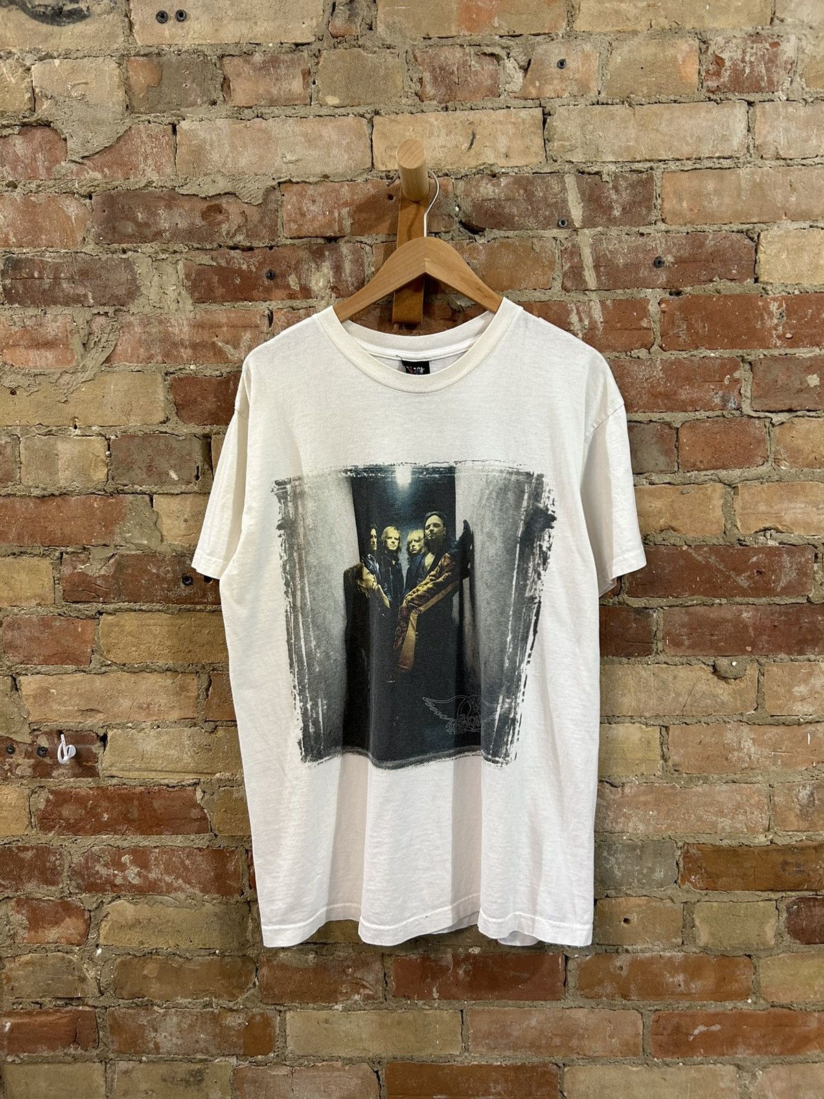 image of 1997 Aerosmith Nine Lives World Tour Tee in White, Men's (Size Large)