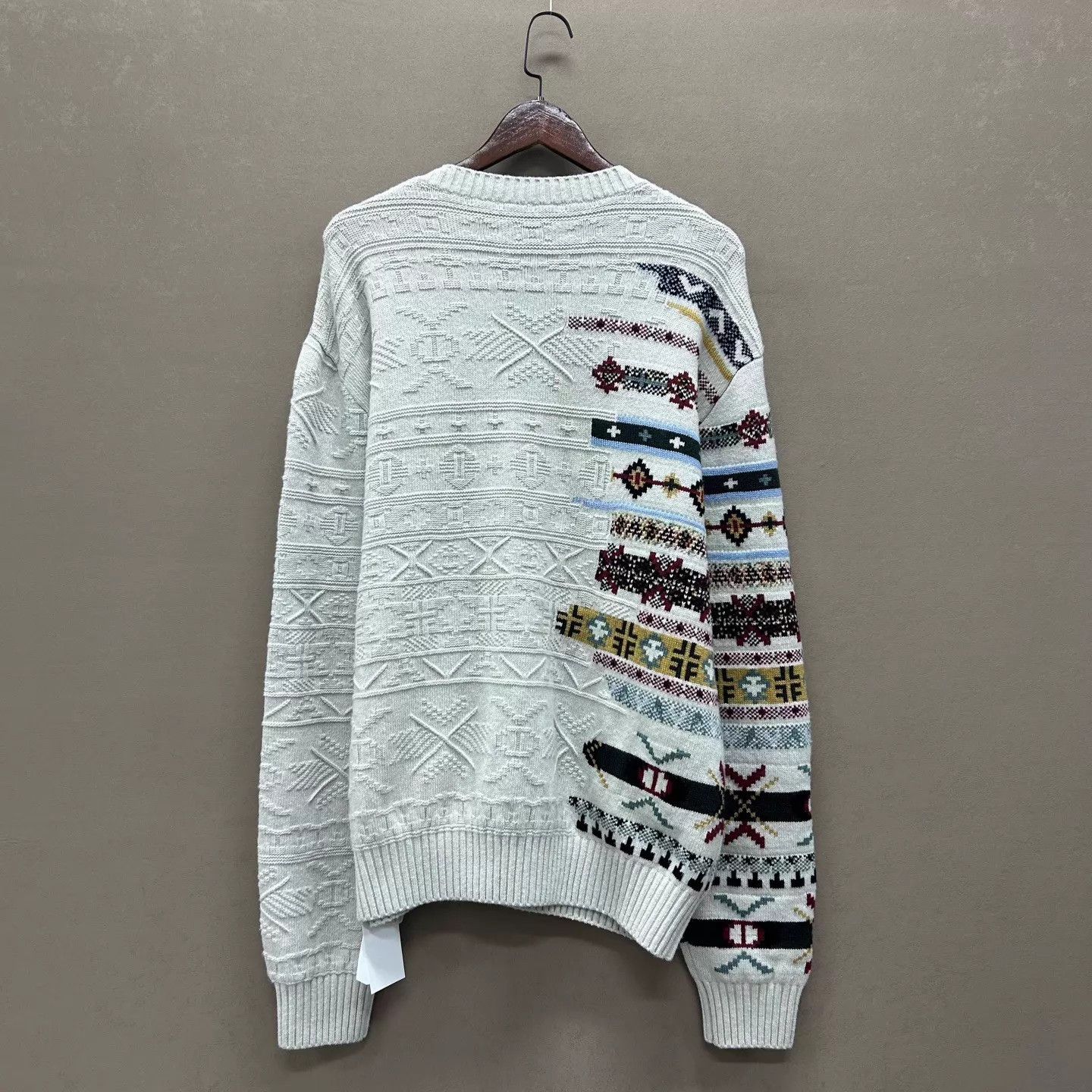 Hermes Hermès Light Gray Irregular Print Wool Sweater XXL Size XXL / US 16-18 / IT 52-54 - 2 Thumbnail