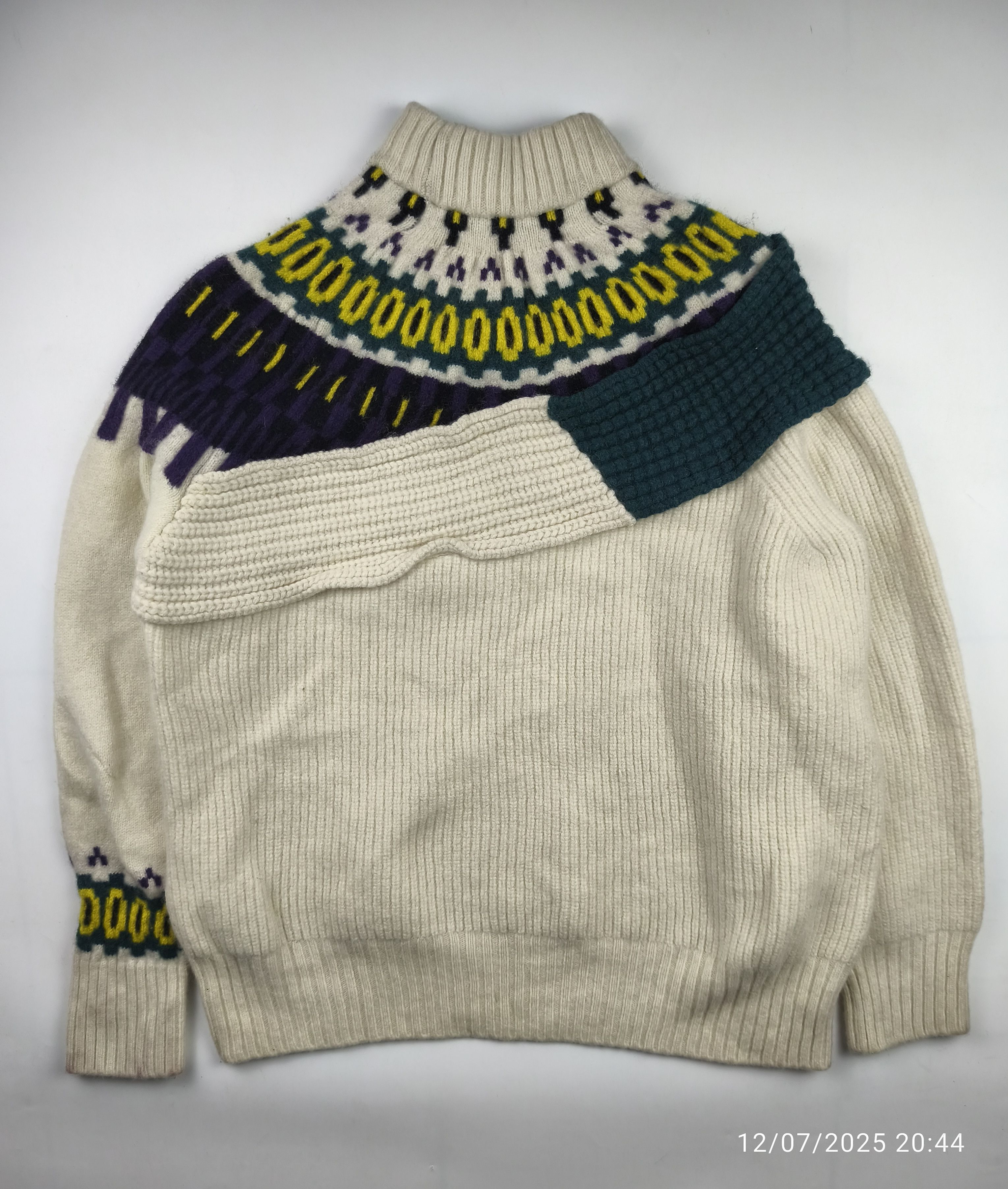 Sacai Sacai A/W 21 - wool knit pullover Size US M / EU 48-50 / 2 - 2 Thumbnail
