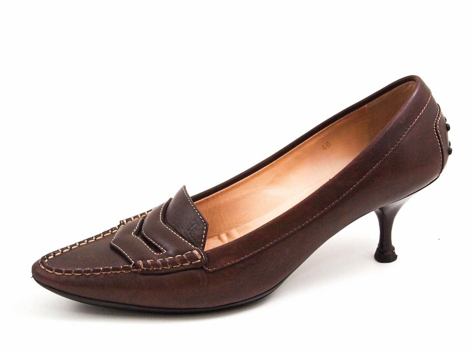 Tod's Tod's Mid Heels Pumps Brown Leather US 10 EU 40 Size US 10 / IT 40 - 1 Thumbnail