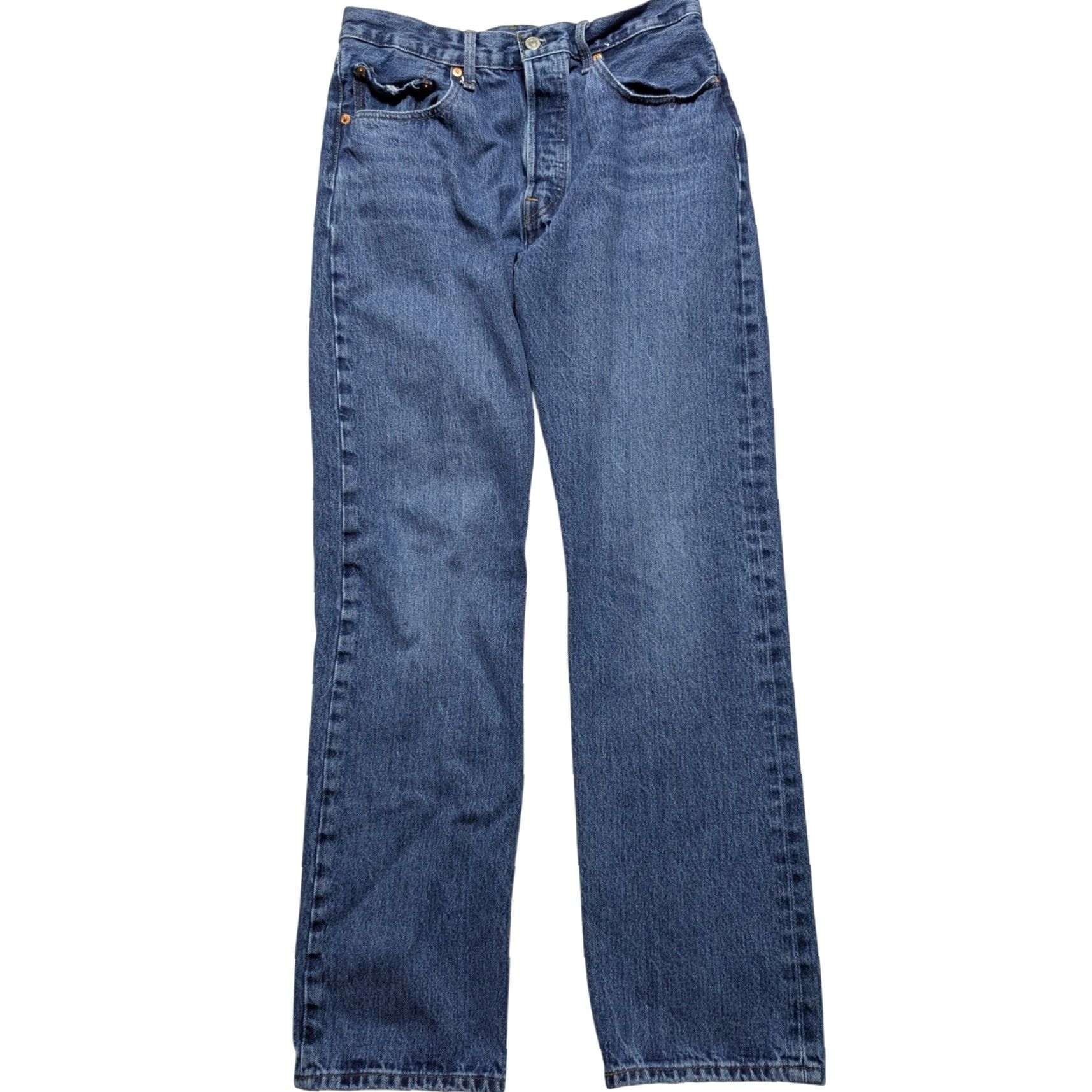 Levi's Levi's Premium 501 Original Fit Jeans Mens W31 L32 Denim Blue 5-Pocket Straight Regular Button Fly Leather Back Patch Size US 31 - 5 Thumbnail