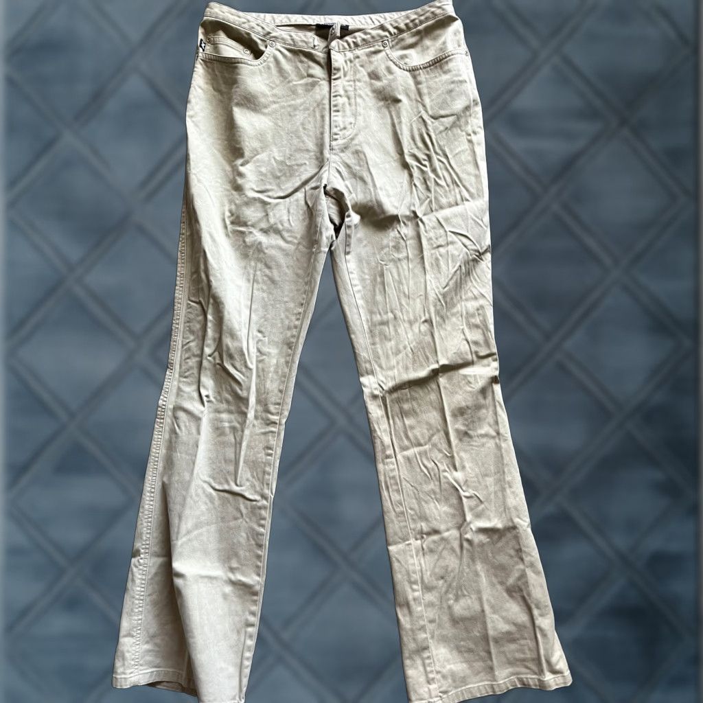 Express Express Stretch X Women Size (Measure 30x31) Beige Twill Flare Pants Size 30" / US 8 / IT 44 - 1 Thumbnail