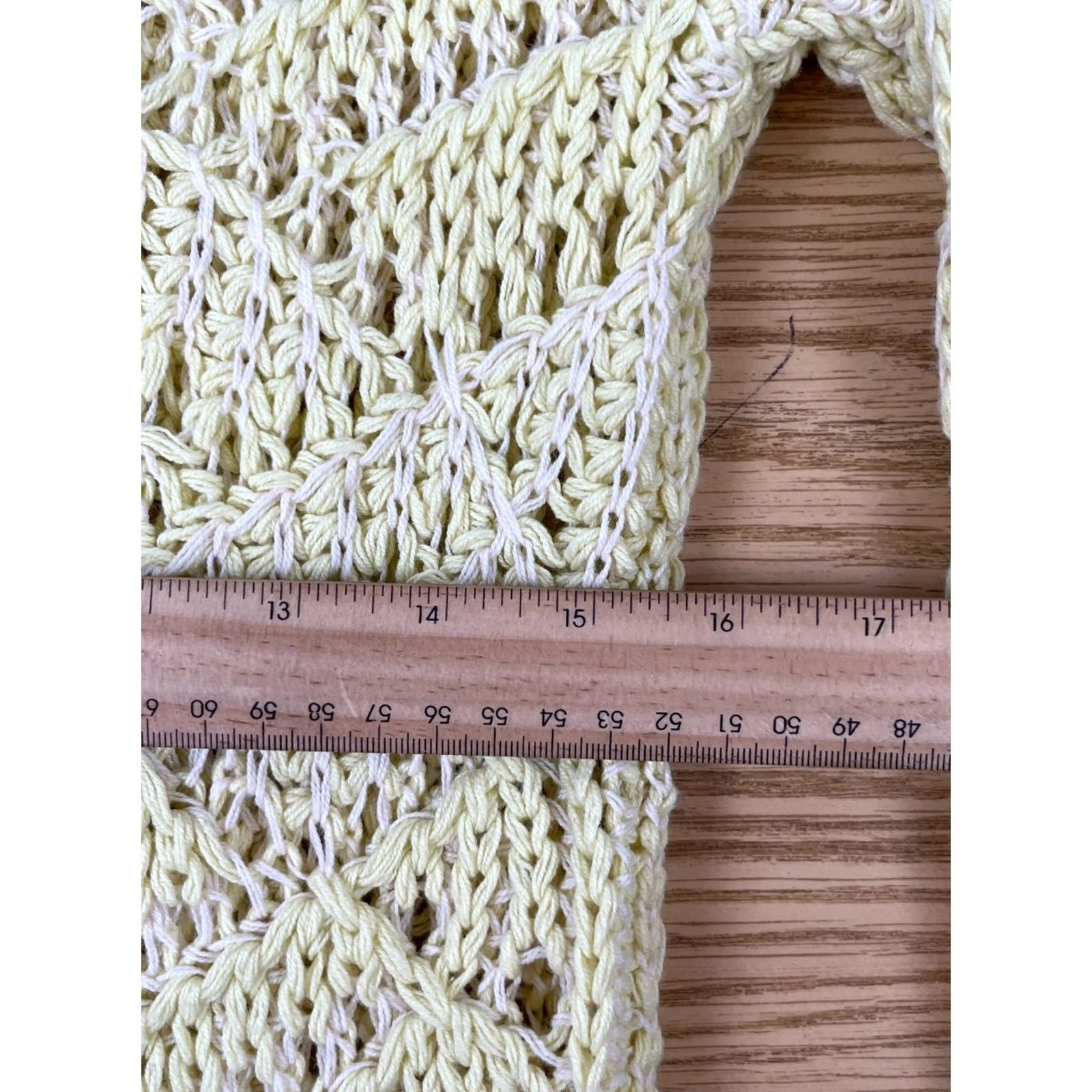 Vintage Universal Thread Sweater Womens Small Yellow Cotton Blend Open Knit Pullover Size S / US 4 / IT 40 - 5 Thumbnail