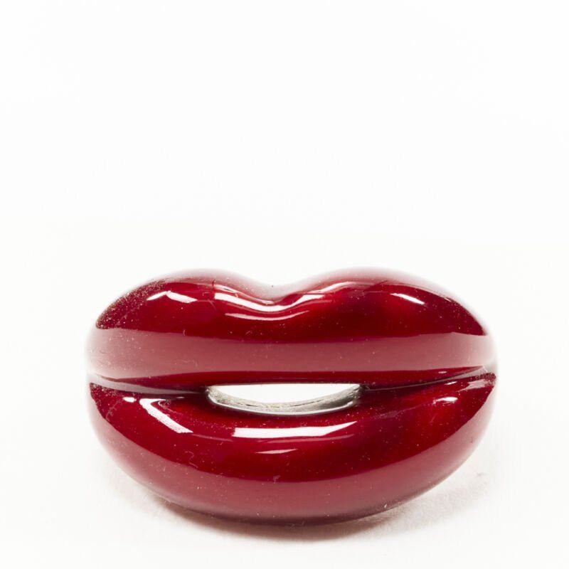 Other HOTLIPS BY SOLANGE (RED) Special Edition Hotlips red enamel sterling silver ring Size ONE SIZE - 1 Thumbnail