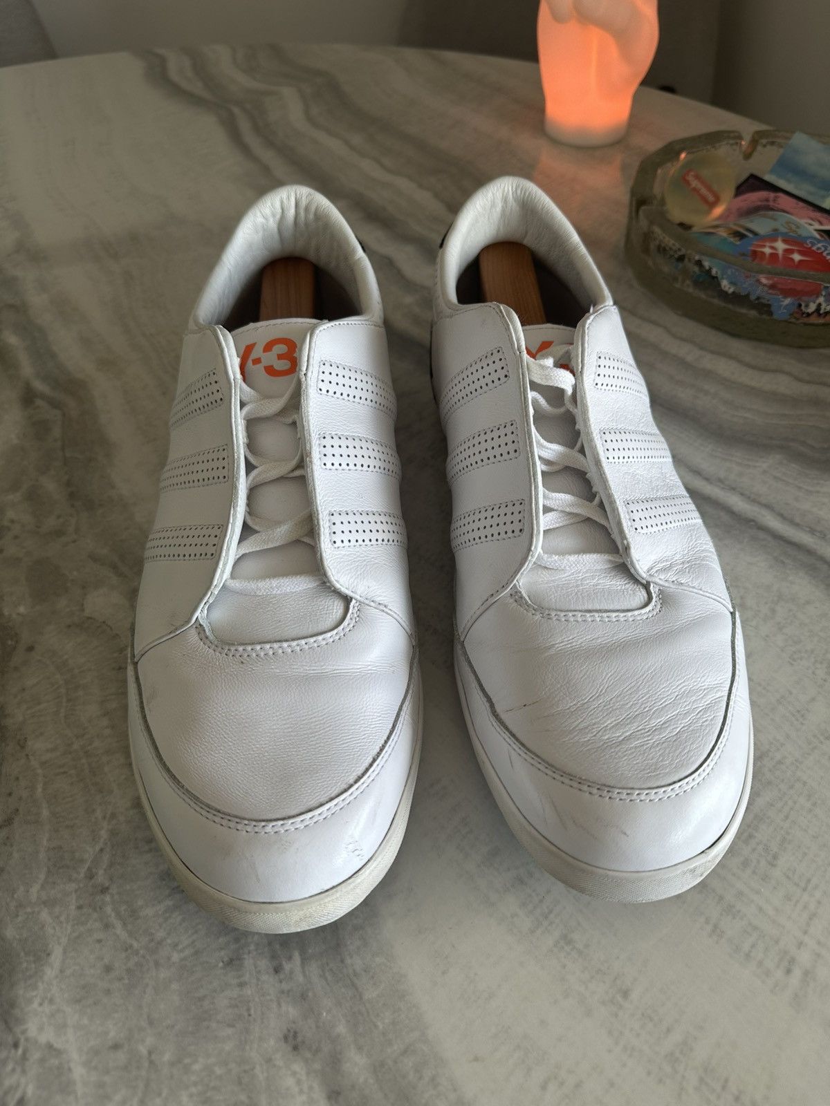 Y-3 Adidas Y-3 by Yohji Yamamoto Honja Low Sneakers White Black Size US 12 / EU 45 - 4 Thumbnail