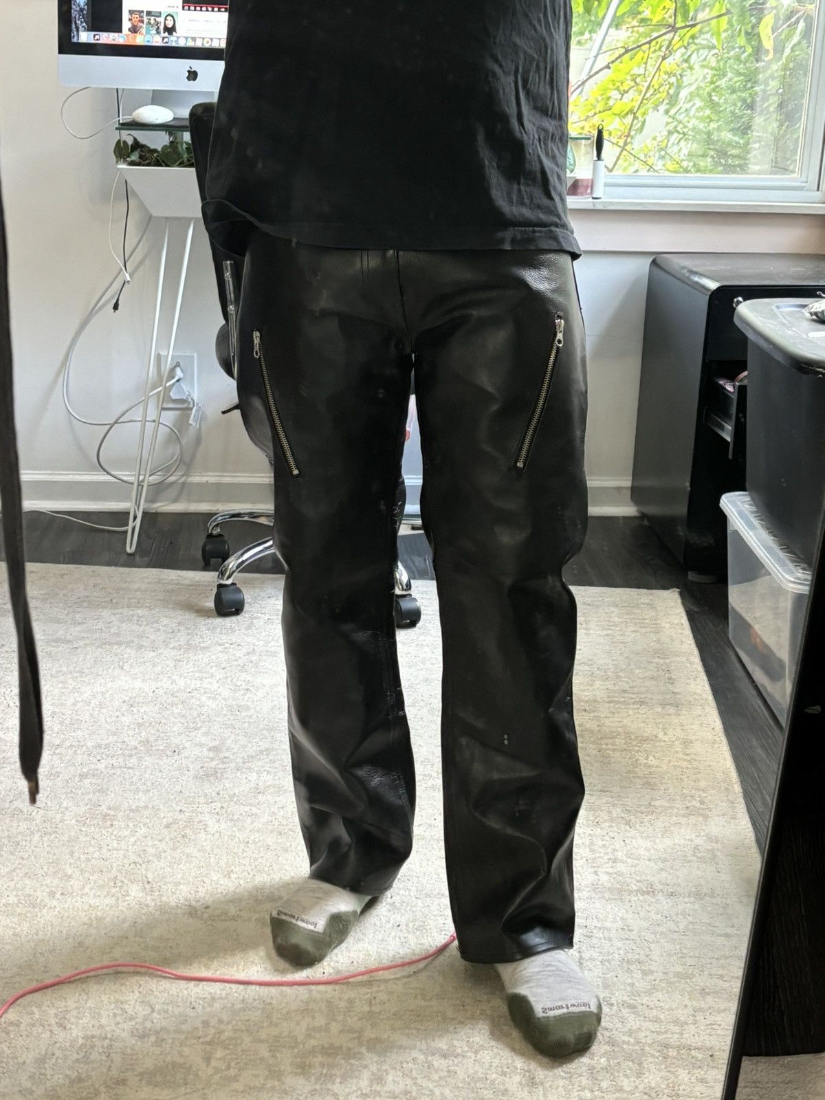 Blackmeans Leather Zip Trousers Size US 32 / EU 48 - 9 Thumbnail