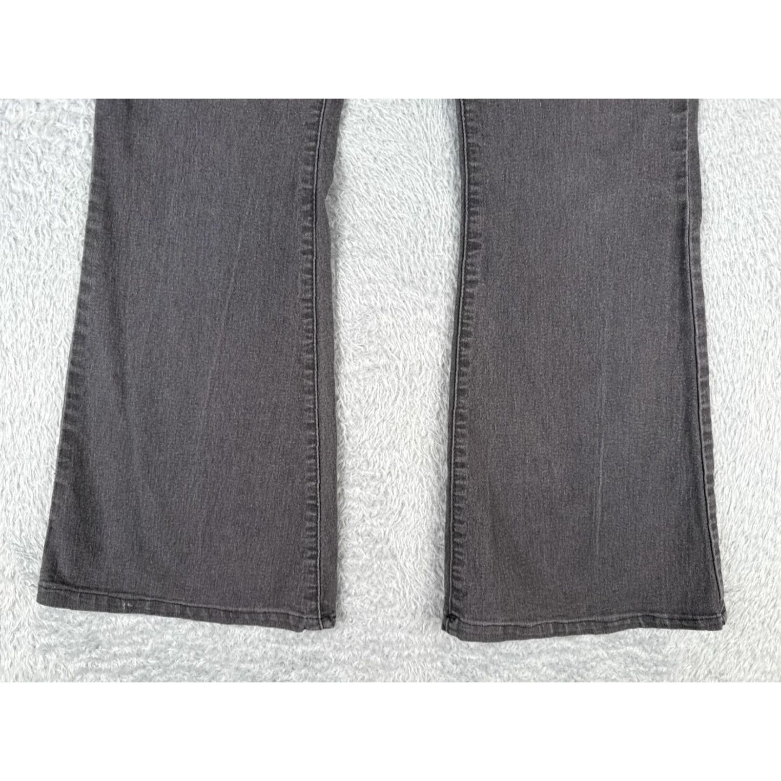 Denime XXL Denim Jeans Womens 27 Gray Flared Mid Rise Cotton Blend Zip Fly 27x28 Jeans Size 27" / US 4 / IT 40 - 2 Thumbnail