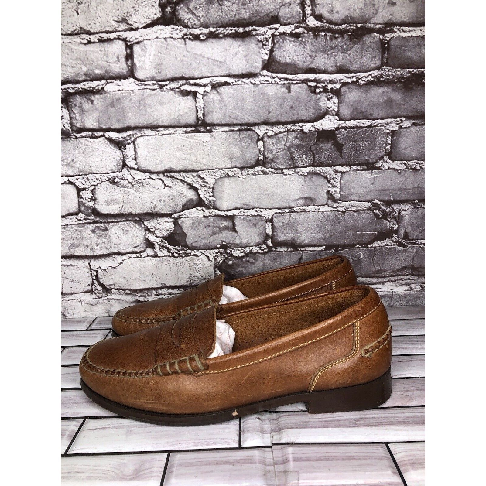Kirkland Signature Kirkland Signature Brown Leather Penny Loafers Moc Toe Slip Size US 10 / EU 43 - 1 Thumbnail