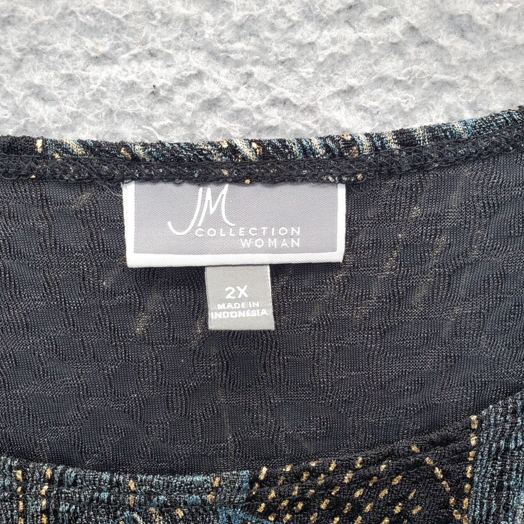 JM Collection JM Collection Blouse Womens Size 2X 3/4 Sleeve Round Neck Multicolor Stretch Pullover Shirt Size XXL / US 16-18 / IT 52-54 - 5 Thumbnail