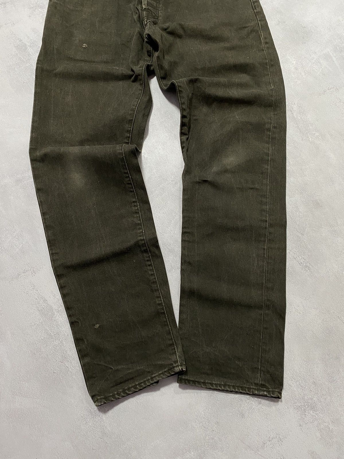 Carhartt × Vintage Vintage Denim Pants Carhartt Khaki Leather Patch Workwear Size US 34 / EU 50 - 4 Thumbnail