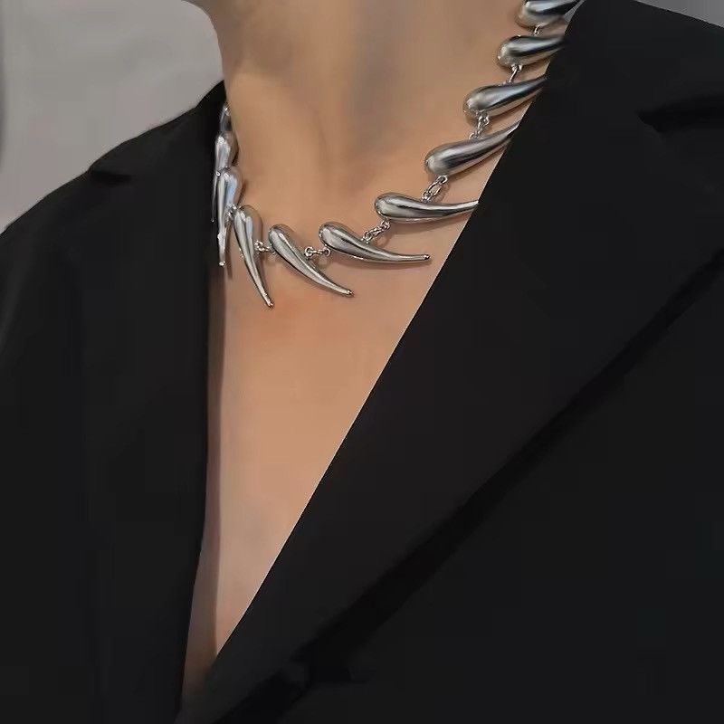 Jewelry × Vintage Stainless Steel Chains Rivet Choker Necklace Size ONE SIZE - 4 Thumbnail