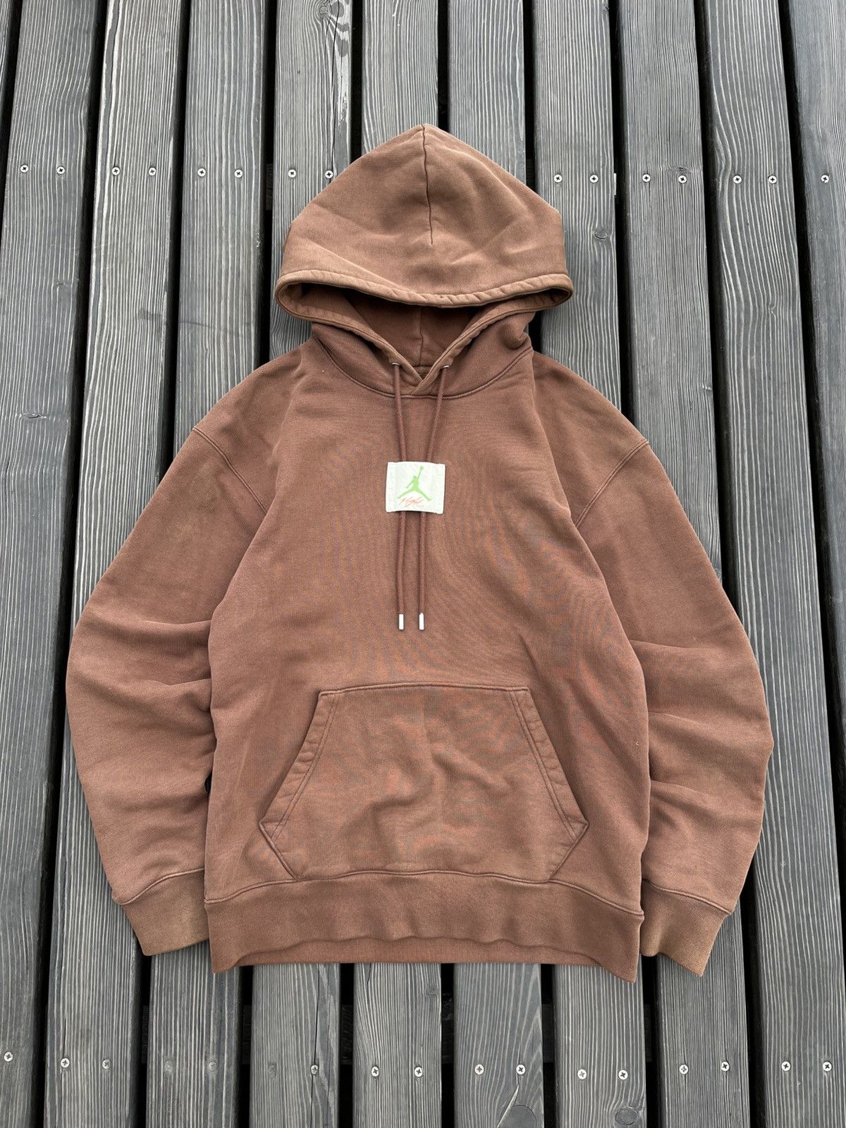 Jordan Brand Vintage Nike Air Jordan x Titan Brown Hoodie Baggy Boxy Fit Size US S / EU 44-46 / 1 - 1 Thumbnail