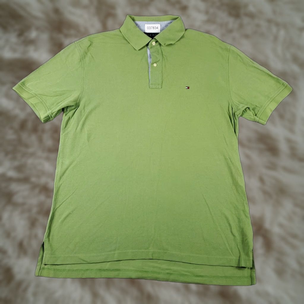 Tommy Hilfiger VINTAGE Tommy Hilfiger Polo Shirt Men Large Green Casual Short Sleeve Sports Size US L / EU 52-54 / 3 - 1 Thumbnail