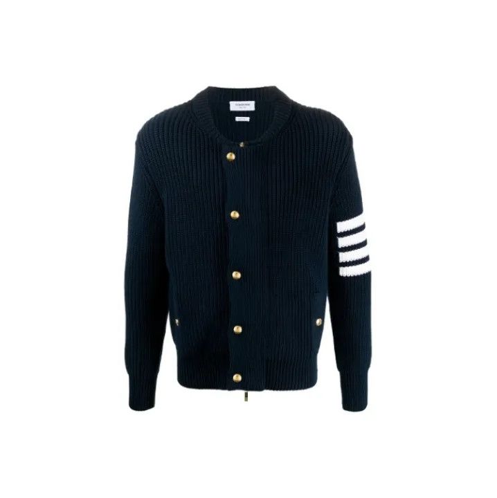Thom Browne Thom Browne Navy Wool Cardigan Jacket Size US S / EU 44-46 / 1 - 1 Thumbnail