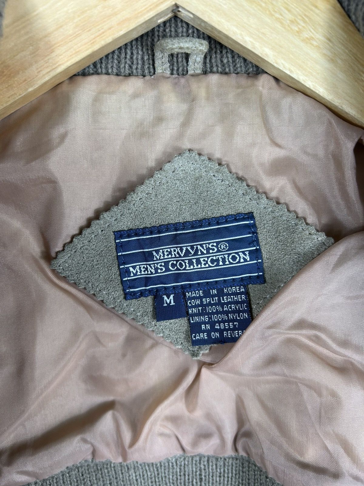 Japanese Brand ⚡️Vintage Mervyn’s Zipper Knit Sleeve Suede Leather Jacket Size US M / EU 48-50 / 2 - 9 Thumbnail