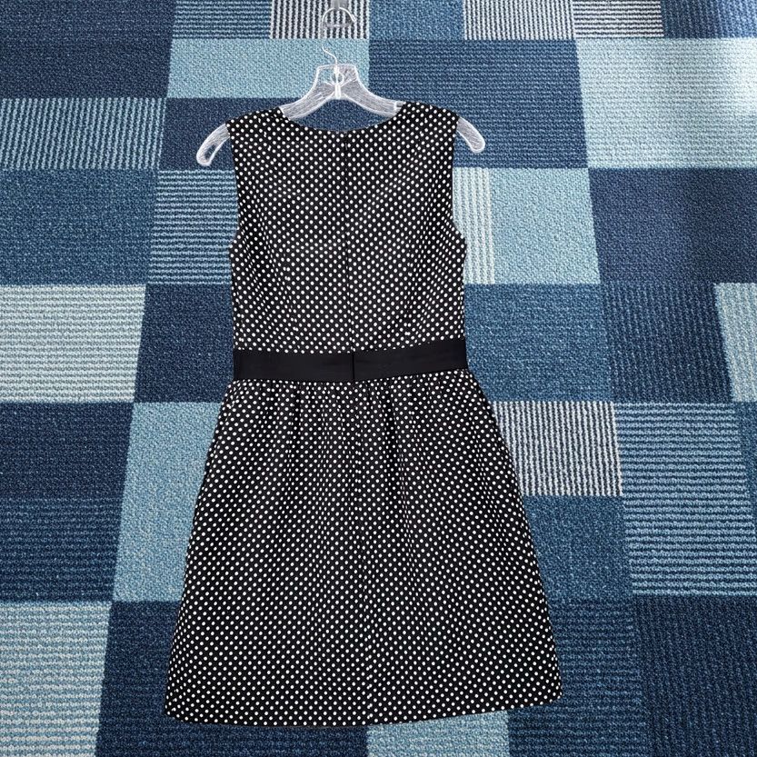 Vintage Tegan Dress Womens Mini Black Polka Dot Sleeveless V-Neck Zip Back Lined Size 6/M Size M / US 6-8 / IT 42-44 - 1 Thumbnail