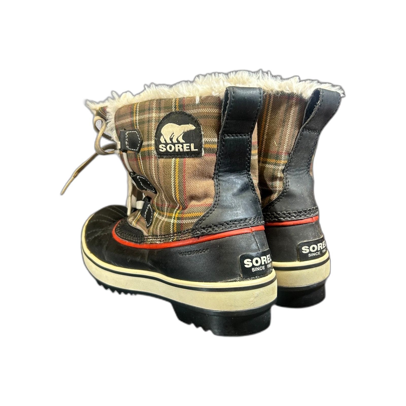 SOREL Sorel Women's 7 Snow Duck Boots Tartan Plaid Fur Lined Water Size US 7 / EU 40 - 6 Thumbnail