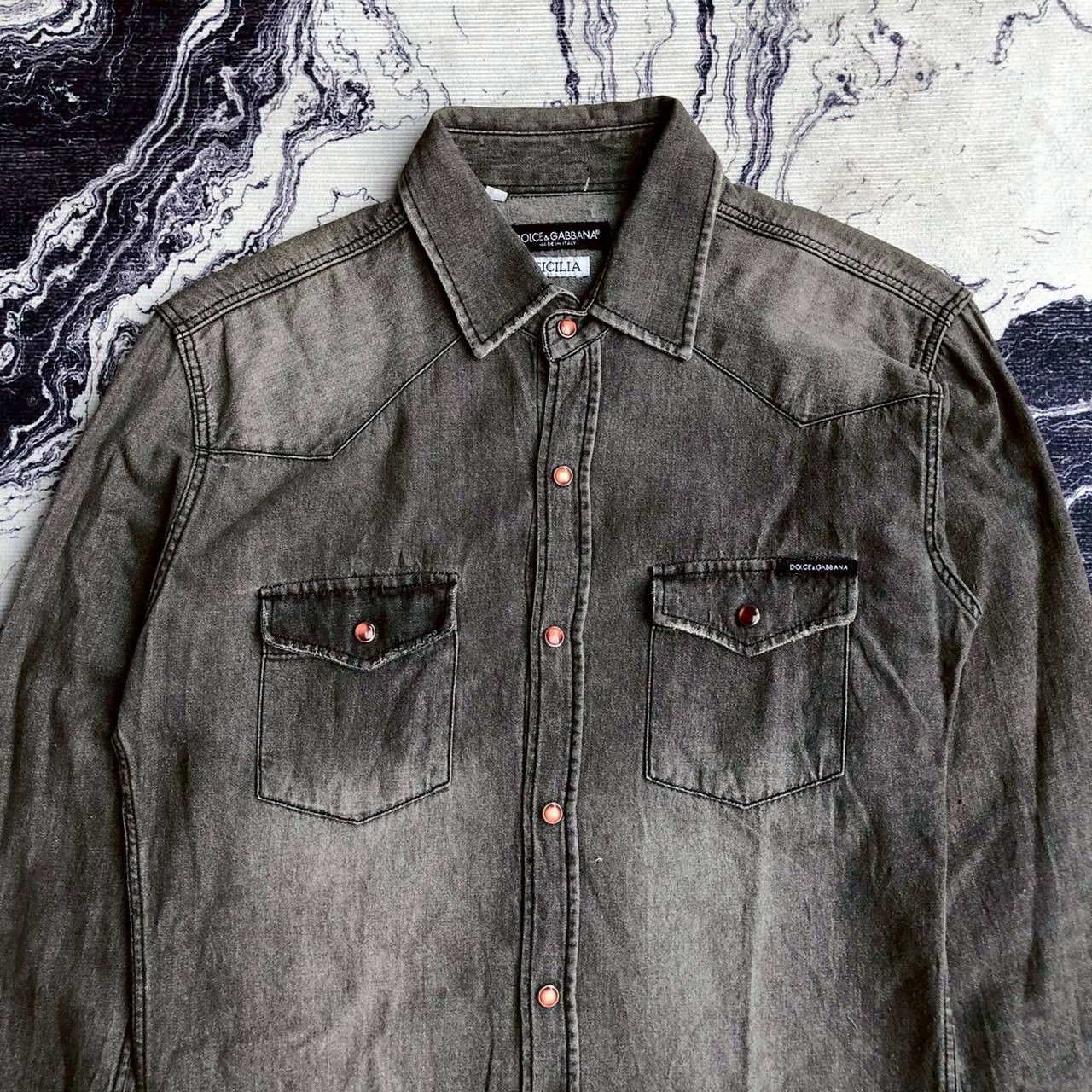 Dolce & Gabbana Dolce & Gabbana Sicilia Grey Denim Shirt Size S / US 4 / IT 40 - 2 Thumbnail