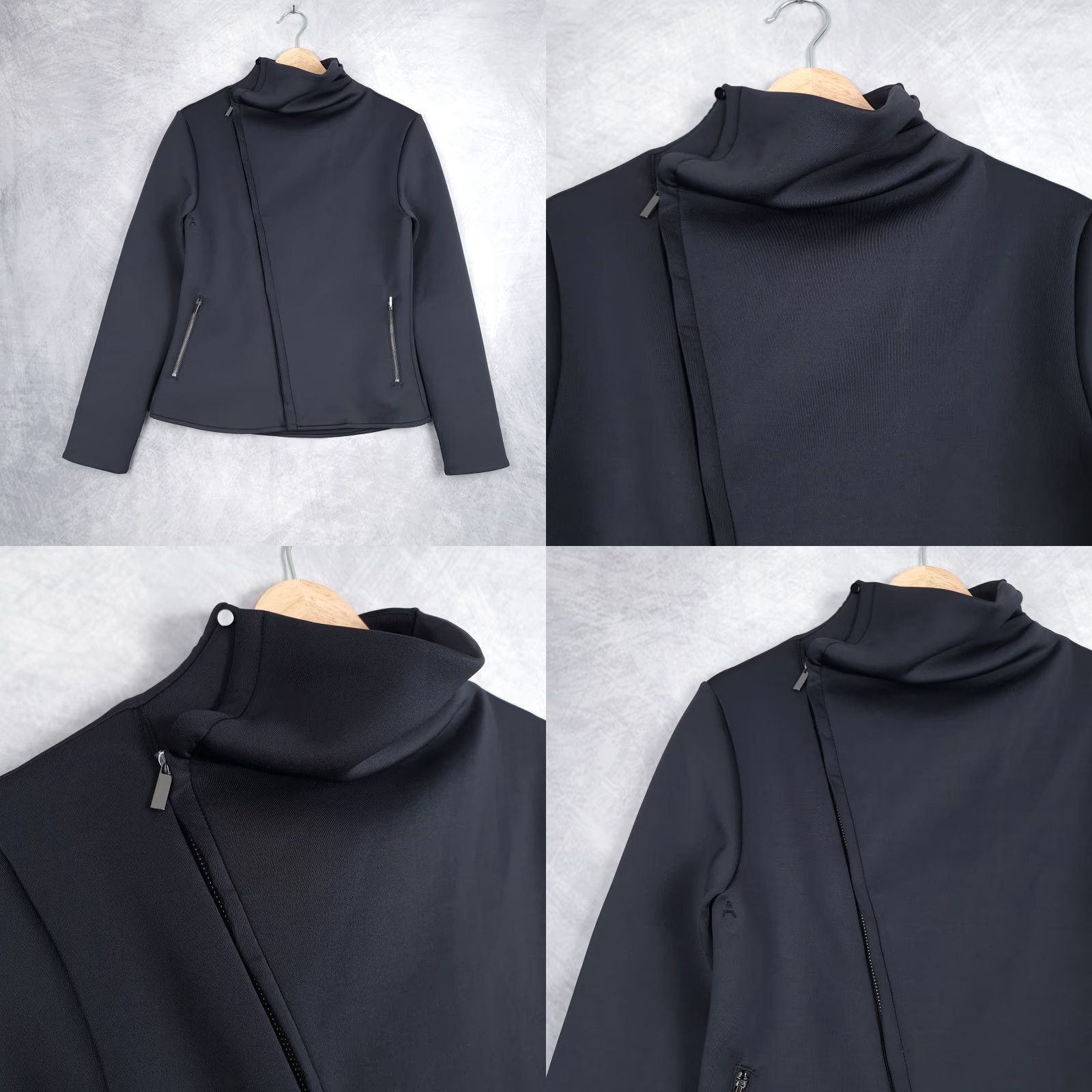 Vintage VINTAGE ADAY Up In The Air Jacket Womens XS Blue Scuba Asymmetrical Zip Biker Jacket Size XS / US 0-2 / IT 36-38 - 8 Thumbnail