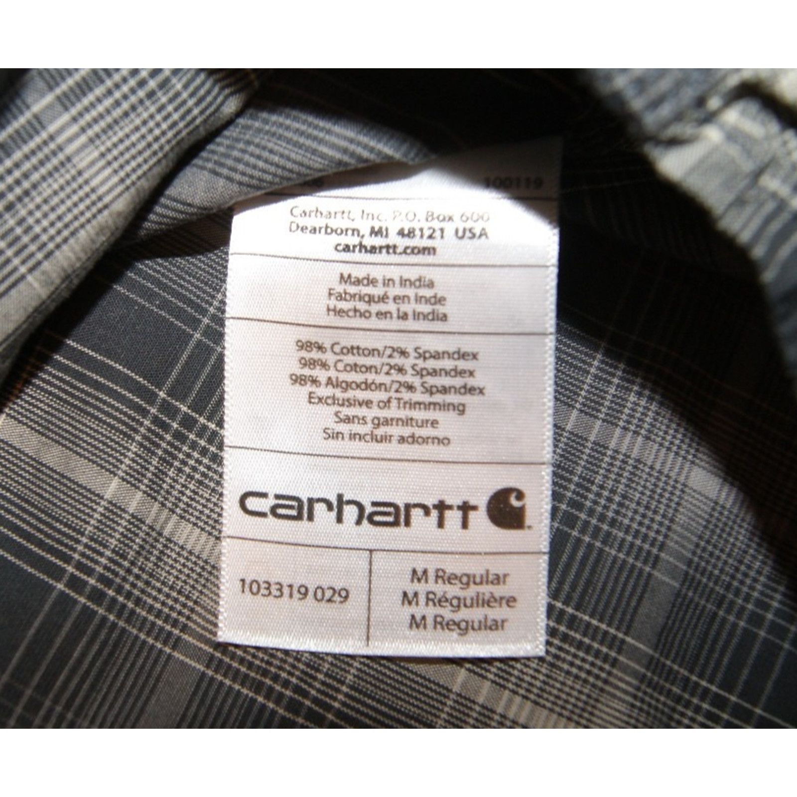 Carhartt Carhartt Western Plaid Shirt Pearl Snap Gray Mens Medium Size US M / EU 48-50 / 2 - 5 Thumbnail