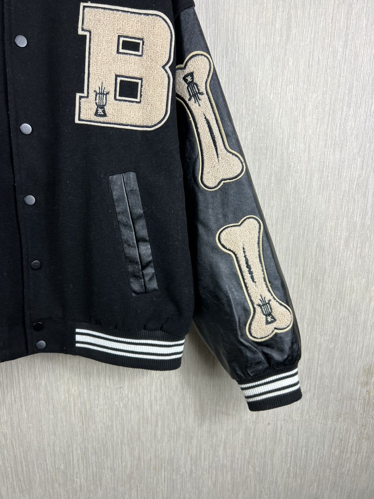Japanese Brand Made Extreme leather wool varsity jacket kapital bones boxy Size US L / EU 52-54 / 3 - 6 Thumbnail