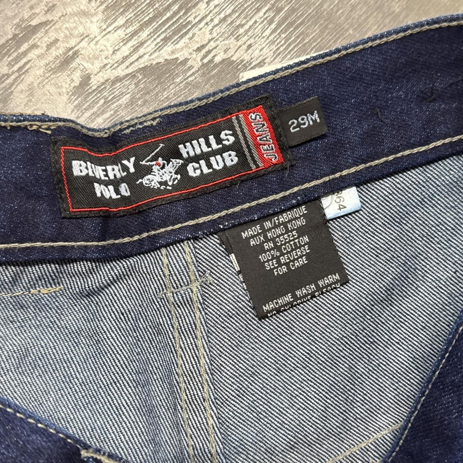 Vintage Vintage Y2K Beverly Hills Polo Club Cargo Baggy Denim Jeans Size US 29 - 5 Thumbnail