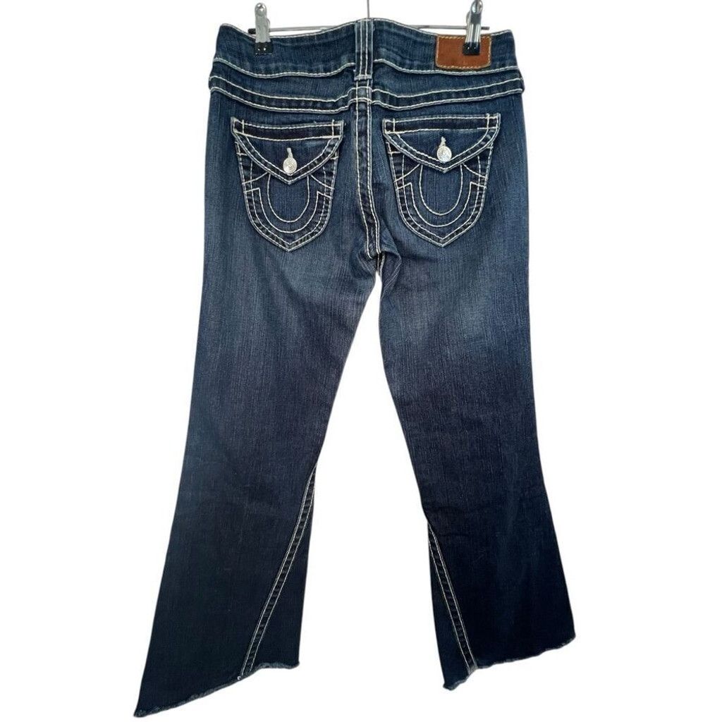 True Religion True Religion Low Rise Dark Wash Flared Denim Jeans Size 28" / US 6 / IT 42 - 4 Thumbnail