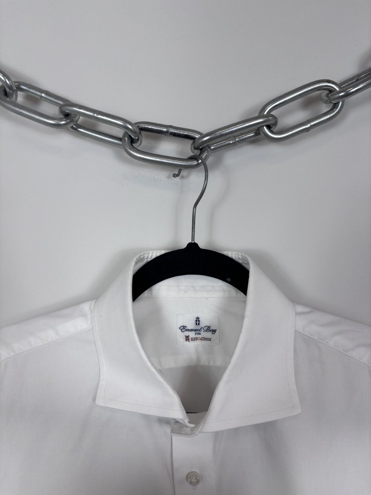 Other Emanuel Berg Men’s White Dress Button Up Shirt French Cuff Size US XL / EU 56 / 4 - 4 Thumbnail
